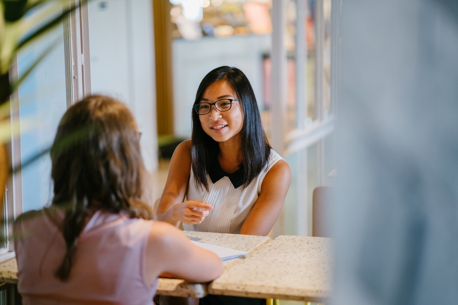 Two women having a job interview