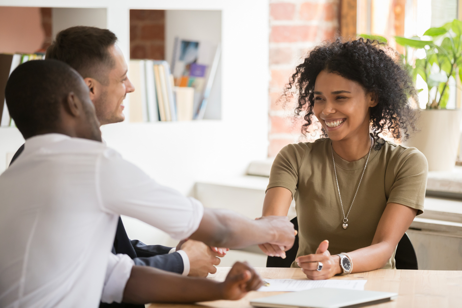 Woman starting new job